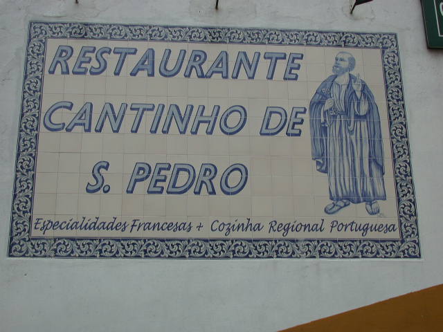 Restaurante Cantinho de São Pedro - placa